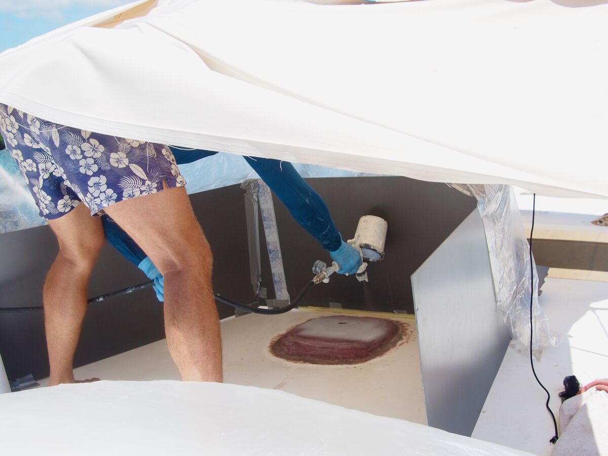 Sealing the rebuilt mast step