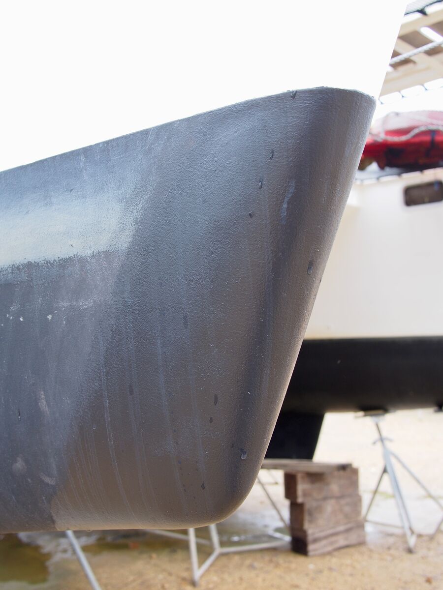 The starboard bow repaired and refaired